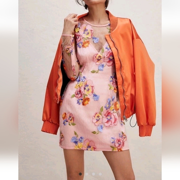 NWT For Love & Lemons Percy Mini Dress Multi Floral Embroidery XS - Picture 3 of 15